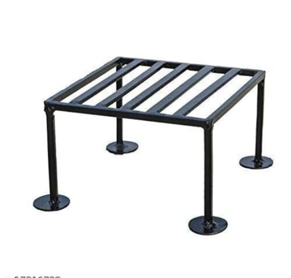 Square Iron Planter Stand Pack of 2 - Free Size, Black, Iron, Pack of 2